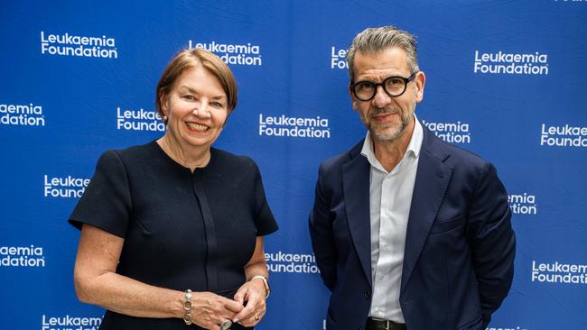 Newly appointed Leukaemia Foundation Ambassador Anna Bligh with CEO Chris Tanti. Photo: Josh O’Reilly.