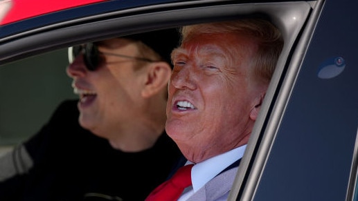 Is he having fun? I can’t tell. Picture: Andrew Harnik/Getty Images