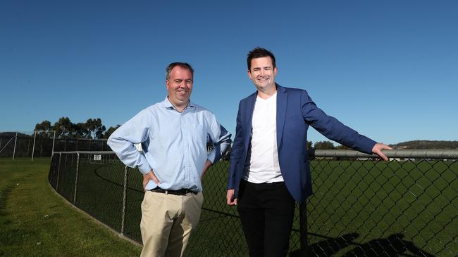 Nic Street then-Liberal candidate for Nelson and former-Kingborough Council Mayor Dean Winter. Picture: NIKKI DAVIS-JONES