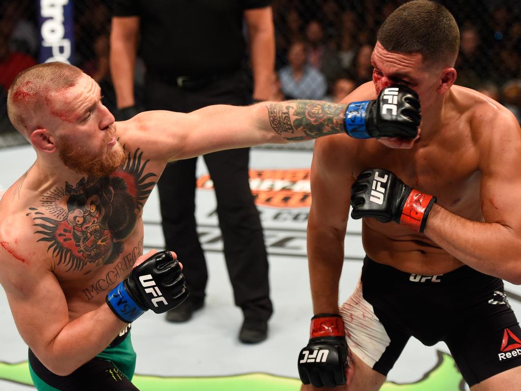 The second fight between Conor McGregor and Nate Diaz in 2016 ignited Chalmers’ love of the UFC. Picture: Josh Hedges/Zuffa LLC/Zuffa LLC via Getty Images