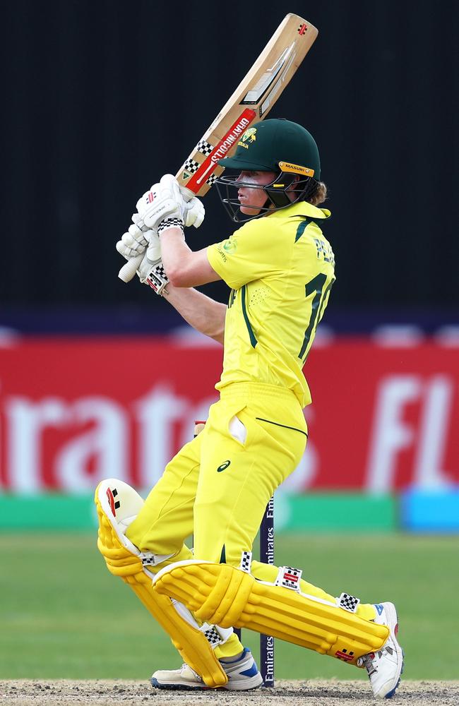 Oliver Peake of Australia bats during the ICC U19 Men's Cricket World Cup South Africa 2024 Super Six match between Australia and England. Picture: Matthew Lewis-ICC/ICC via Getty Images