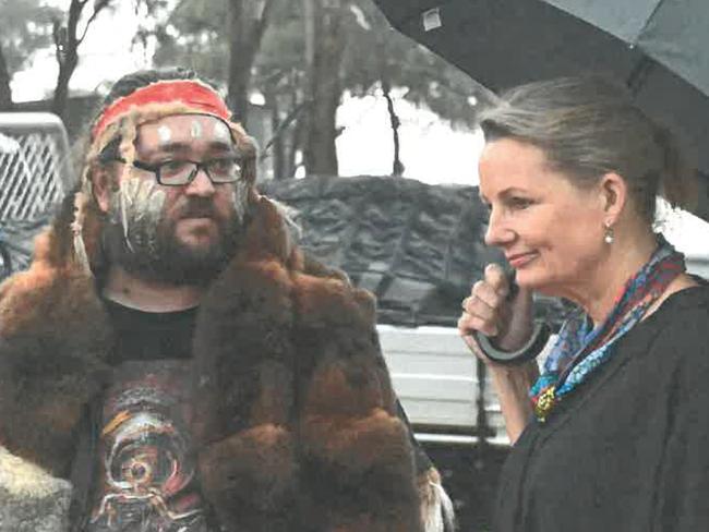 A  photograph that Tanya Plibersek tabled in parliament yesterday showing her predecessor Sussan Ley with the breakaway Indigenous group that stopped the Regis gold mine at Blayney, the Wiradyuri Traditional Owners Central West Aboriginal Corporation.