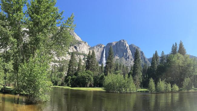 A view while tubing down the Merced River inside the Yosemite National Park in California.