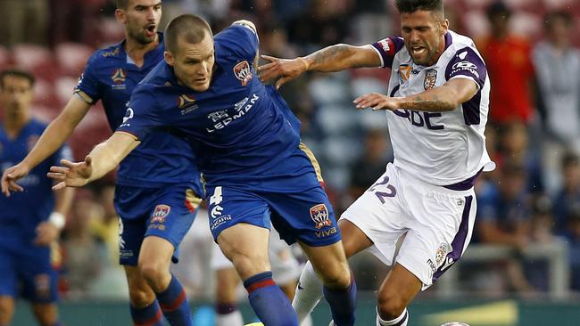 Newcastle Jets captain Nigel Boogaard is eager to help prolong the Mariners’ poor start to the  season. Picture: AAP 