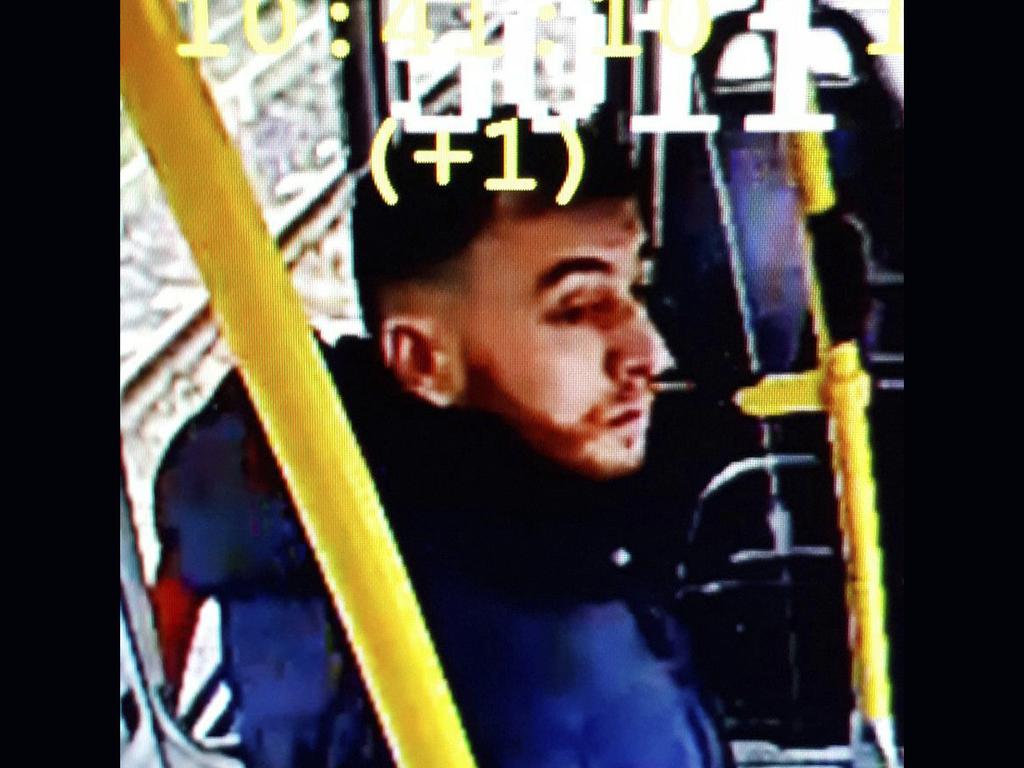 Dutch police released this image from CCTV on a tram during their search for the killer. Picture: Police Utrecht via AP