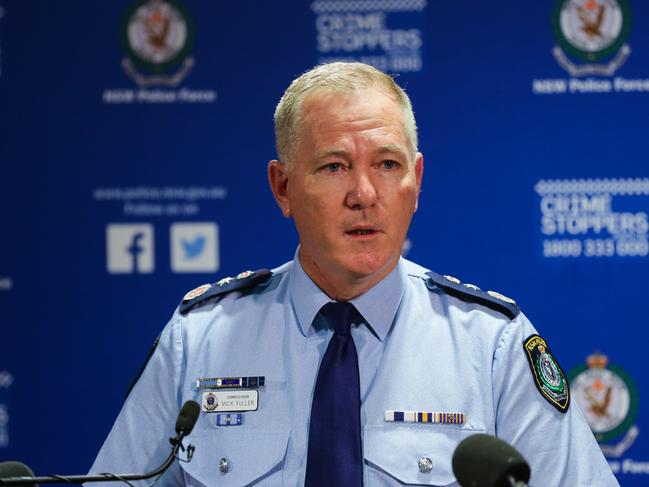 Police Commissioner Mick Fuller speaks to media on Monday. Picture: Gaye Gerard