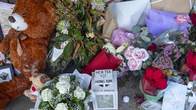 The memorial site is crammed with gifts, notes and candles. Picture: Jeremy Piper