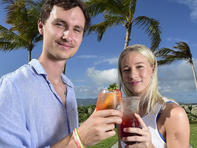 Paris Winlaw and Joshua Calder are counting down to New Year's Eve in Townsville. PICTURE: MATT TAYLOR.