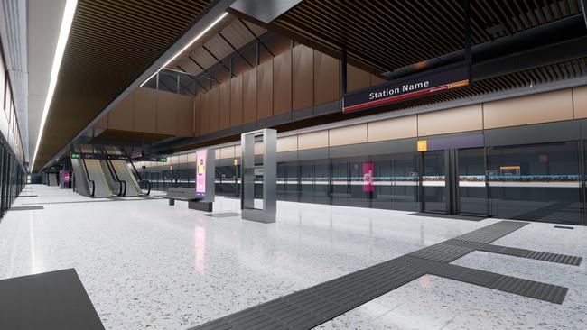 A render of the Albert St station for the Cross River Rail. The station has been named Albert Street. Picture: Supplied