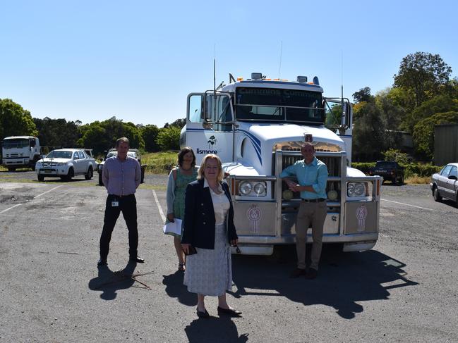 Lismore City Council general manager Shelley Oldham with mayor Isaac Smith, local emergency management officer Scott Turner and Paula Newman, strategic planning co-ordinator.