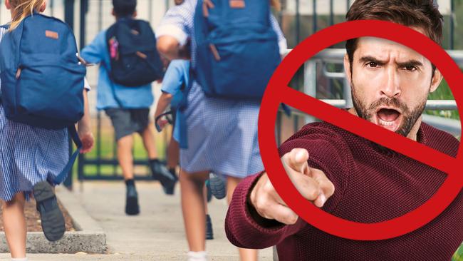 Ten parents have been banned from Victorian schools for aggressive behaviour after new laws were introduced last July.