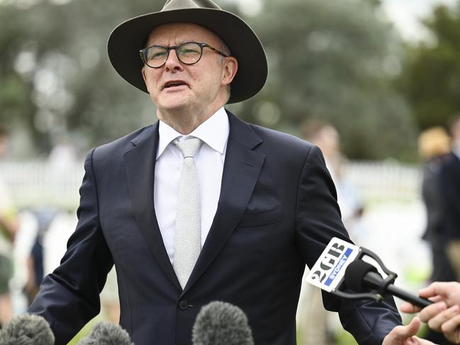 CANBERRA, AUSTRALIA, NewsWire Photos. JANUARY 26 2024: Prime Minister Anthony Albanese during holds a press conference after The National Australia Day Citizenship and Flag Raising Ceremony in Canberra. Picture: NCA NewsWire / Martin Ollman