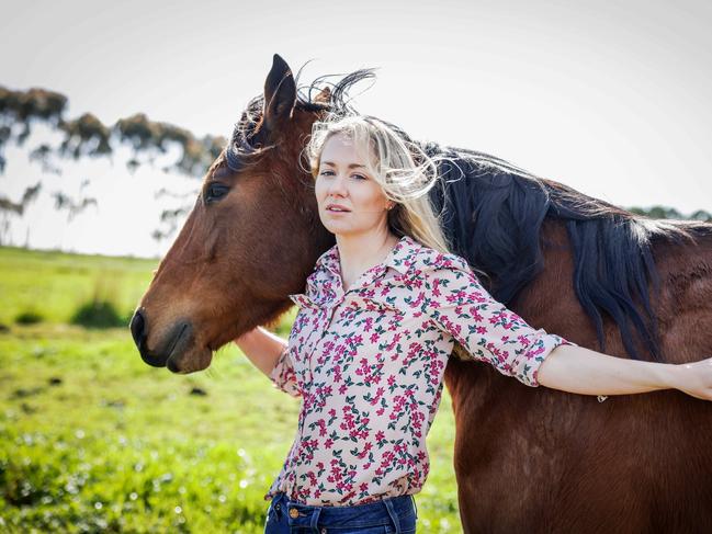 Ms McDougall on her family's farm at Tatyoon. Picture: Nicole Cleary