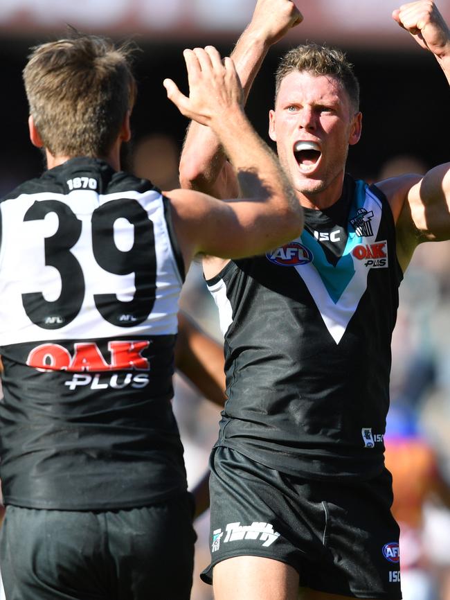 Brad Ebert celebrates a goal. Pic: AAP