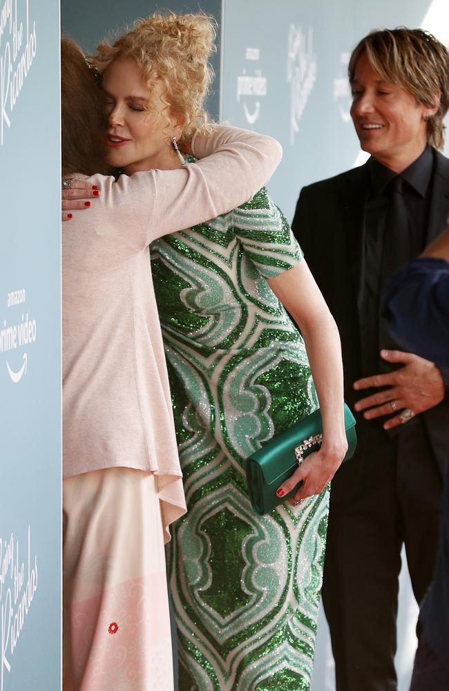 Kidman hugs her mum Janelle at the Being the Ricardos Sydney premiere. Picture: Jonathan Ng
