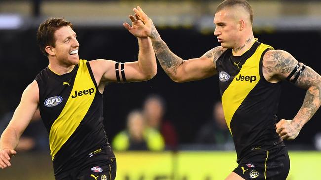 Reece Conca (left) started his career in superb fashion before injury and a lack of opportunity prevailed at Richmond. Pic: Getty Images