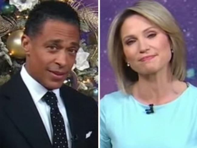 GMA hosts T.J. Holmes and Amy Robach returned to air the day after their affair scandal broke.