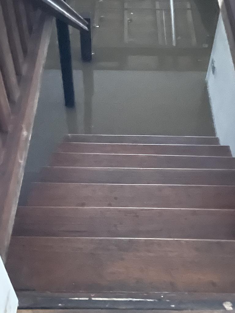 Water inundated the lower level of the home. Photo Steve Pohlner