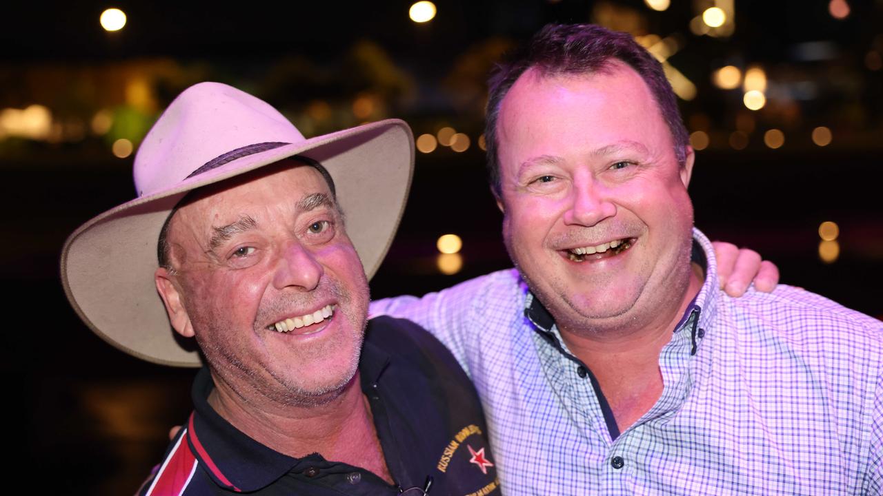 Phil Deacon and Chris Tibbetts at the Pacific Airshow Gold Coast welcome party 2024 at HOTA for Gold Coast at Large. Picture, Portia Large.