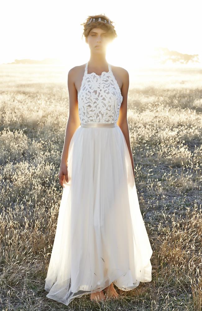 The stunning Grace Loves Lace gown was bought online for $1600 and posted from the Brisbane-based label who specialise in stretch lace designs. Supplied/Grace Loves Lace.