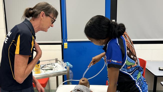 CareFlight Nurse and Midwife Trudy Guiney teaching at a community education course. Picture: CareFlight