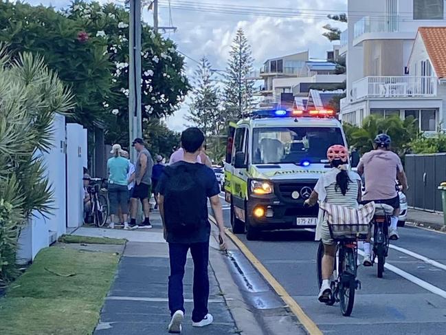 An ambulance crew attends a recent accident on Hedges Ave. Picture: Facebook