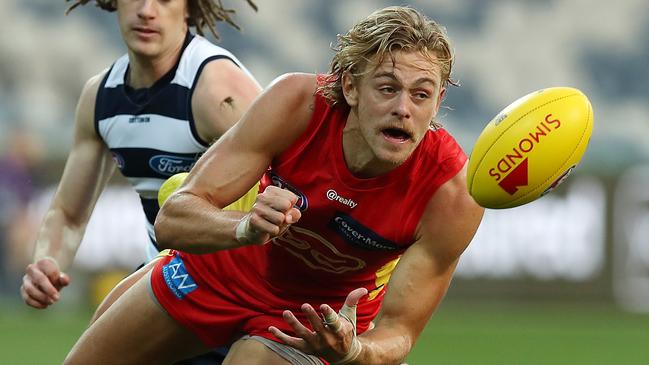 The big body of Hugh Greenwood has been a massive help for the lighter Suns midfielders. Picture: Getty Images