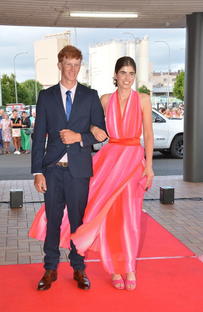 Toowoomba school formals. At the 2023 St Ursula's College formal is graduate Caitlin Jones with her partner. Picture: Rhylea Millar