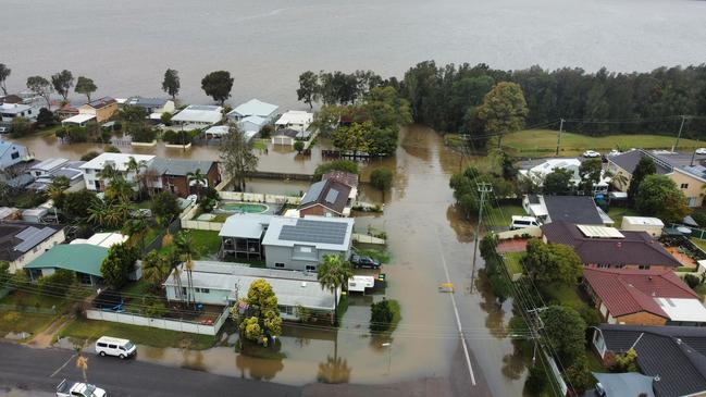 Drone images taken at Chittaway Bay reveal extent of flooding on July 5.