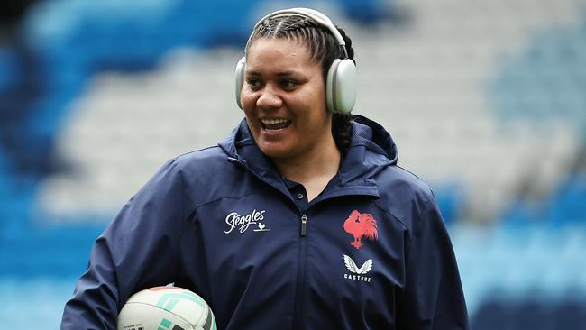 Amber Hall is all smiles this year after her first season with the Roosters was cruelly cut short. Picture: Jeremy Ng/Getty Images