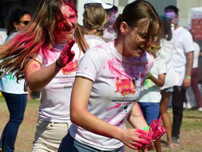 MELBOURNE AUSTRALIA - NewsWire Photos MARCH 30, 2024: people are seen celebrating the Melbourne Holi Festival at Docklands Picture: NCA NewsWire / Luis Enrique Ascui