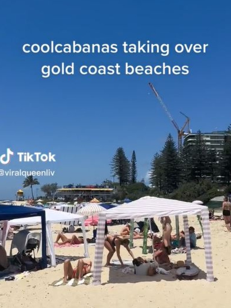 They help keep beachgoers safe from the summer sun. Picture: TikTok/@viralqueenliv