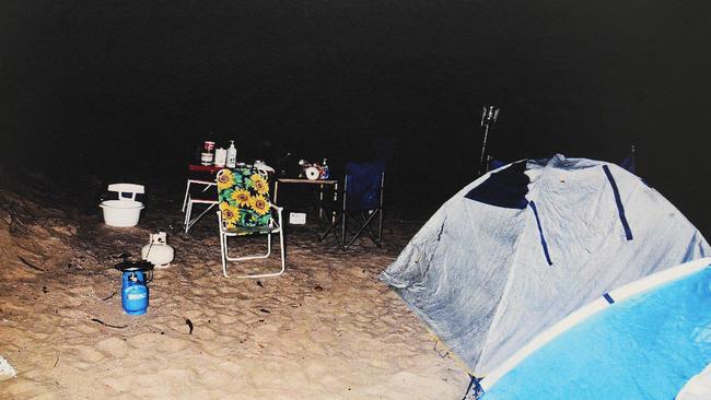 Pictures of the camp site where the two backpackers were attacked. Picture: Greg Higgs