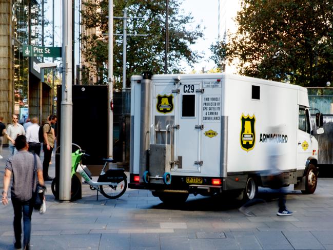 SYDNEY, AUSTRALIA - NewsWire Photos MARCH 26, 2024: General vision of an Armaguard truck in the CBD on Tuesday. Picture: NCA NewsWire / Nikki Short