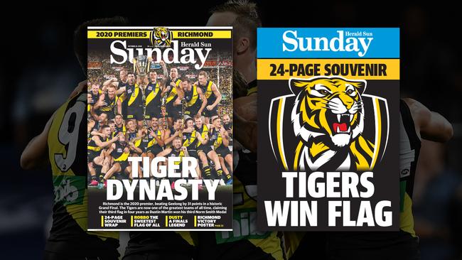 Download your 2020 Richmond Premiers Sunday Herald Sun front page and street poster