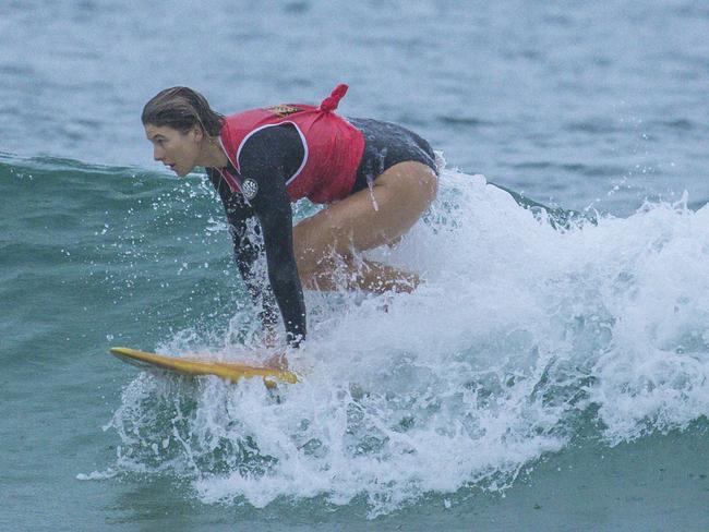 Early Saturday heats of The Burleigh Heads Boardriders Single Fin Festival. Picture: Glenn Campbell