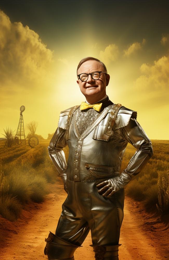 Prime Minister Anthony Albanese takes a stroll down Canberra’s Yellow Brick Road as the Tin Man from The Wizard of Oz.