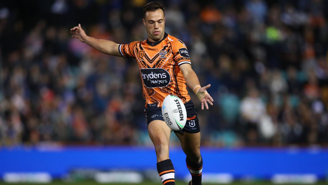 Luke Brooks is the only Tiger in the top 77 on the NRL Rich 100. Picture: Getty Images