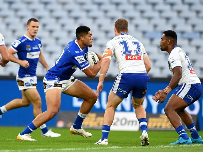 Tuku Hau Tapuha makes his club debut tonight for Cronulla. Picture: NRL Photos