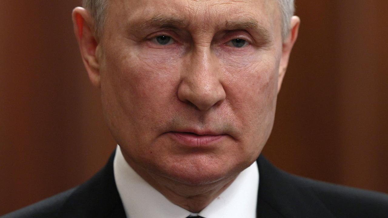 Russia’s President Vladimir Putin delivers a video address as Wagner fighters stage rebellion.Picture: Sputnik.