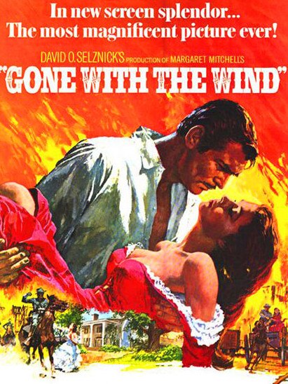 Movie poster for the 1939 film Gone With the Wind.