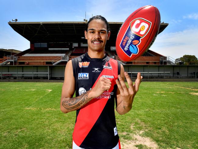 Footballer Domonic Grant pictured at Richmond Oval on Tuesday 17 December 2019. West Adelaide has recruited Domonic Grant, who formerly played for North Adelaide and then NT Thunder. (AAP Image/Sam Wundke)