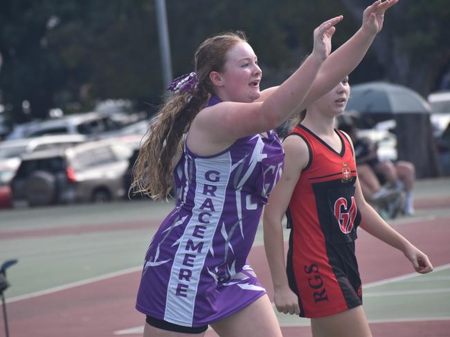 Action from Rockhampton Netball's annual Sullivan's Carnival at Jardine Park, Rockhampton, on May 24, 2025.