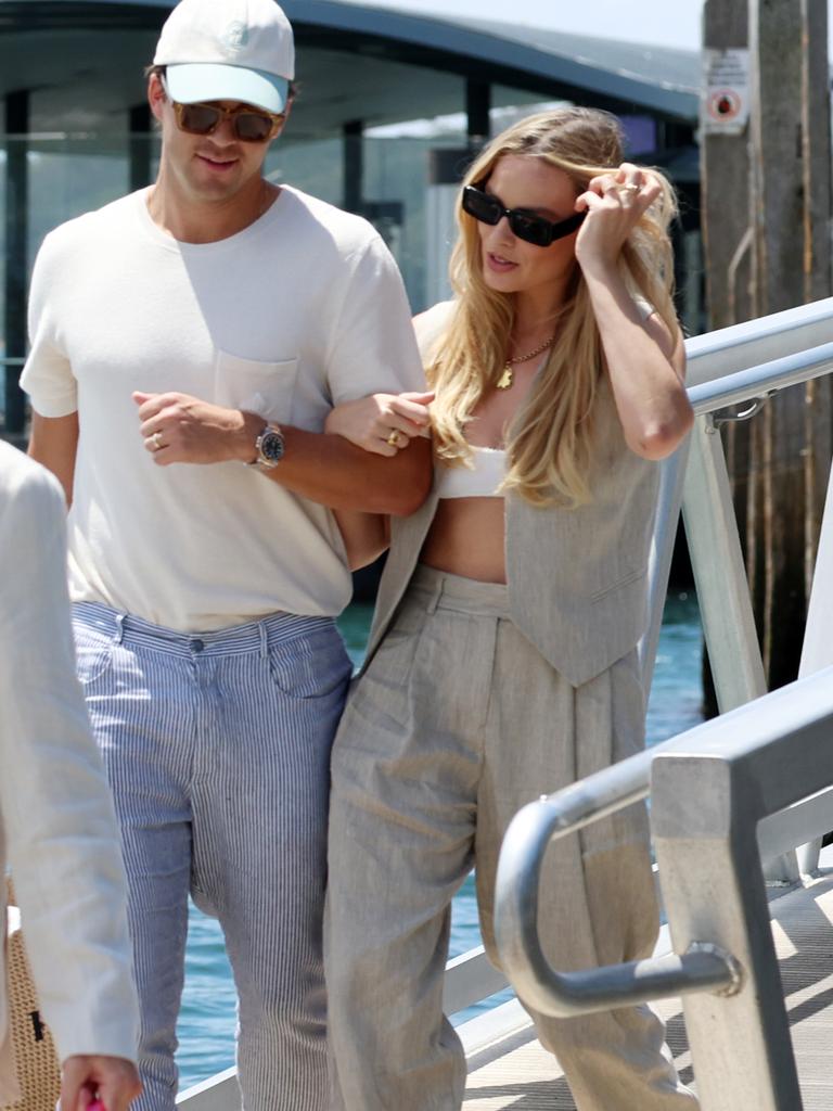 Margot Robbie pictured with her husband Tom Ackerley at Rose Bay. Picture: Matrix Media Group