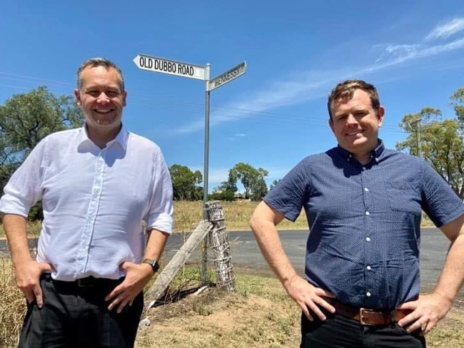 Former Dubbo mayor Ben Shields with current mayor Stephen Lawrence in happier times. Picture: Ben Shields Team/Facebook