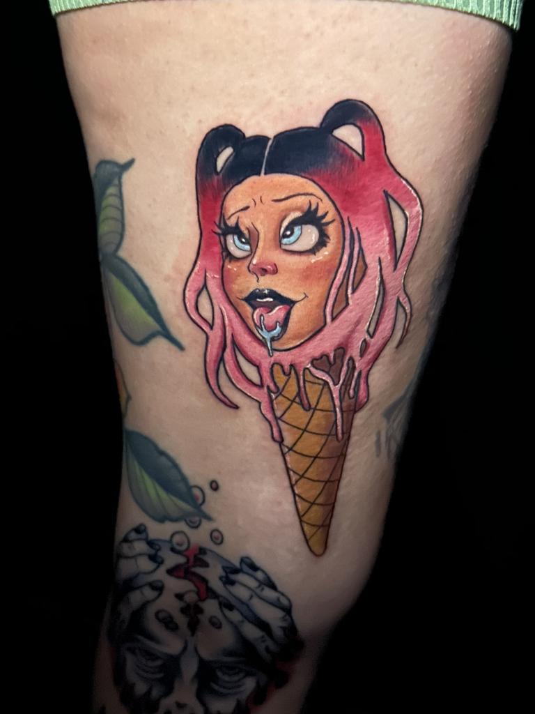 An ice-cream Troisi tattooed on her mentor. Picture: Supplied