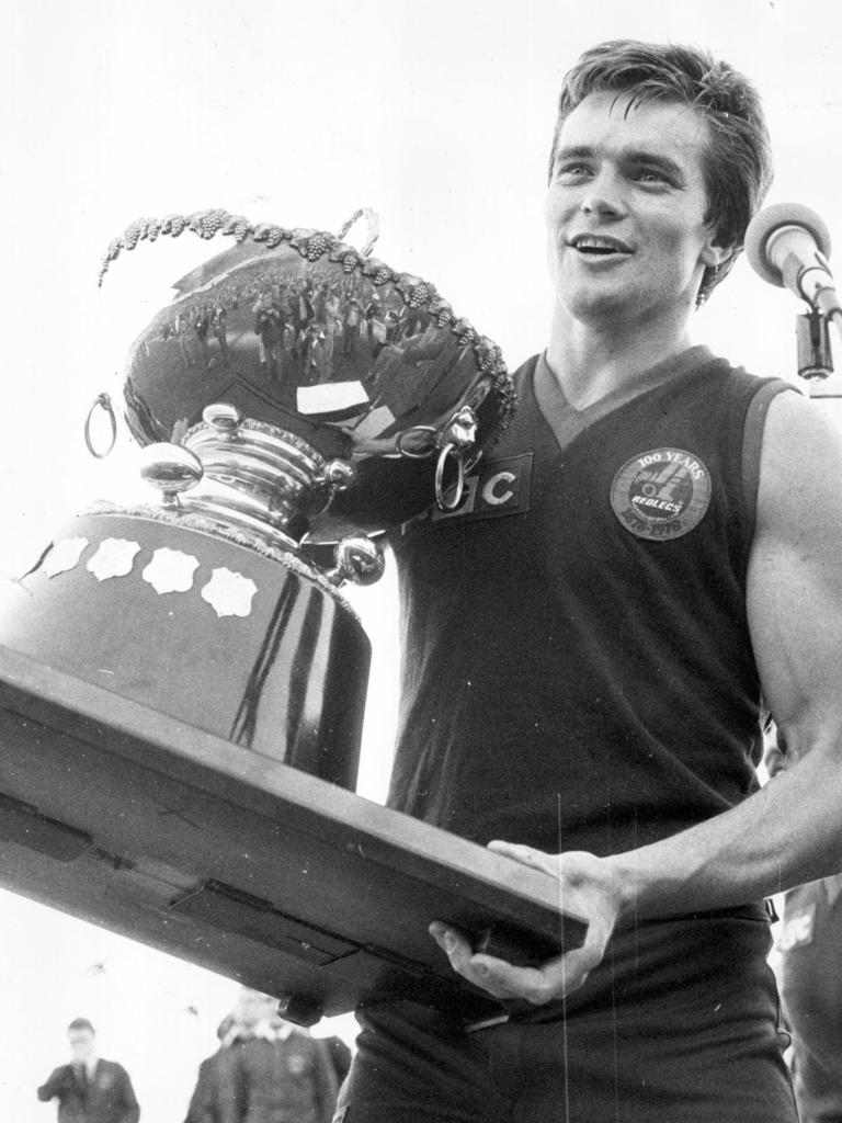 Taylor holding the 1978 premiership cup.