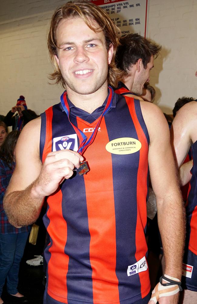 Mack Rivett was best afield for Port Melbourne in the VFL against Williamstown. Picture: Jenny Tserkezidis.