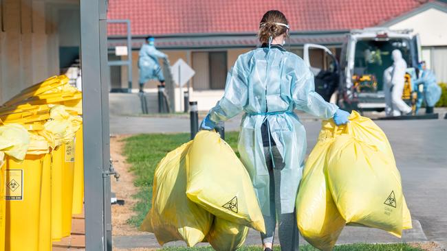 The scene at St Basil’s during a Covid outbreak last year. Picture: Jason Edwards