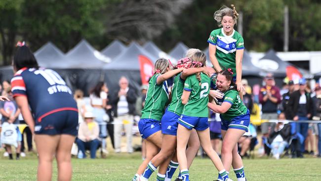 St Patrickâ&#128;&#153;s Mackay v The Cathedral College Schoolboy rugby league confraternity carnival. Thursday June 29, 2023. Picture, John Gass